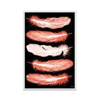 Composite Framed Canvas 80x100 Orange  Feathers