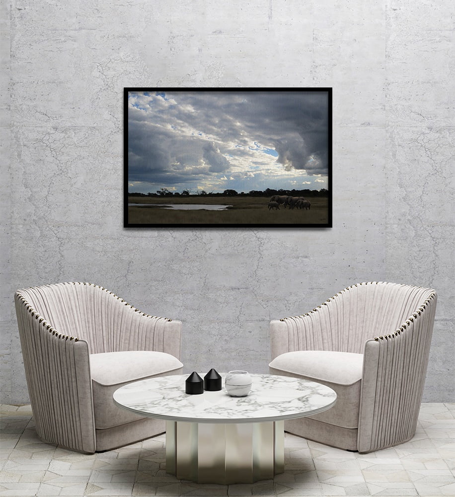 Composite Framed Canvas 80x100 The Elephant Herd