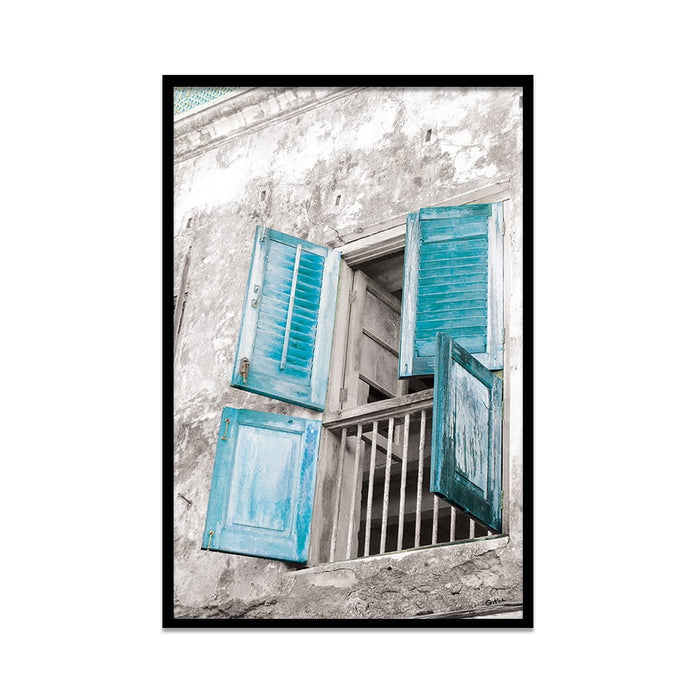 Composite Framed Canvas 80x100 Zanzibar Blue Window