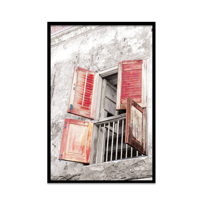 Composite Framed Canvas 80x100 Zanzibar Red Window