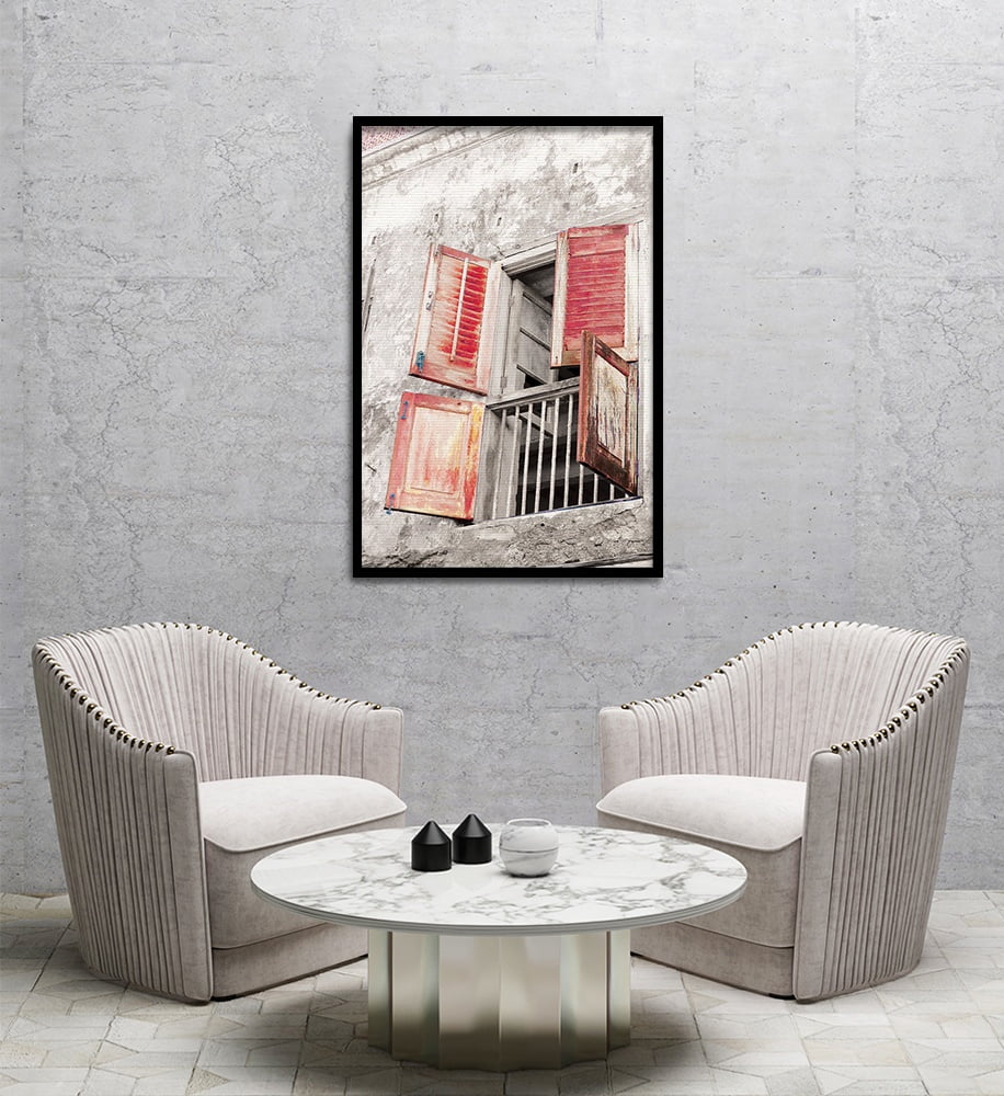 Composite Framed Canvas 80x100 Zanzibar Red Window