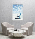 Composite Framed Canvas 80x100 Blue Zanzibar