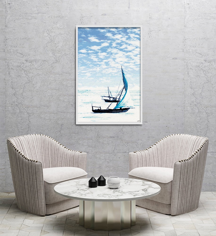 Composite Framed Canvas 80x100 Blue Zanzibar
