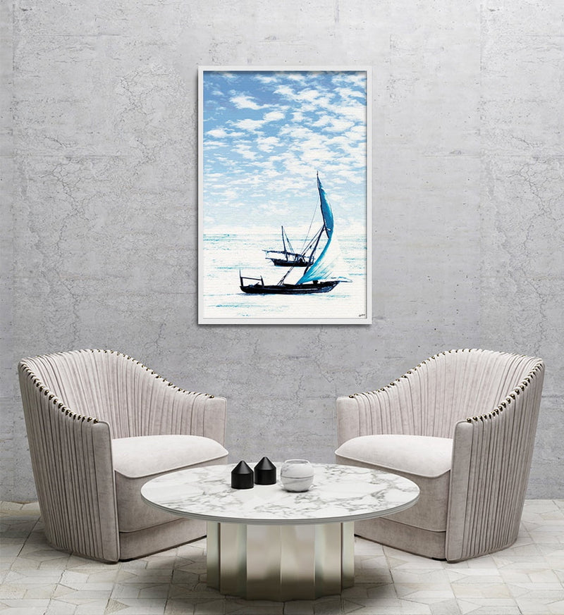 Composite Framed Canvas 80x100 Blue Zanzibar