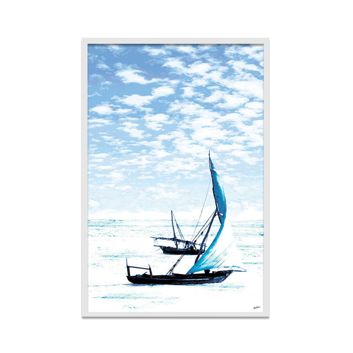 Composite Framed Canvas 80x100 Blue Zanzibar