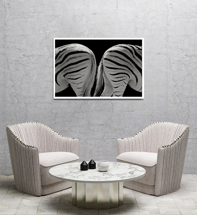 Composite Framed Canvas 80x100 Zebra tail to tail