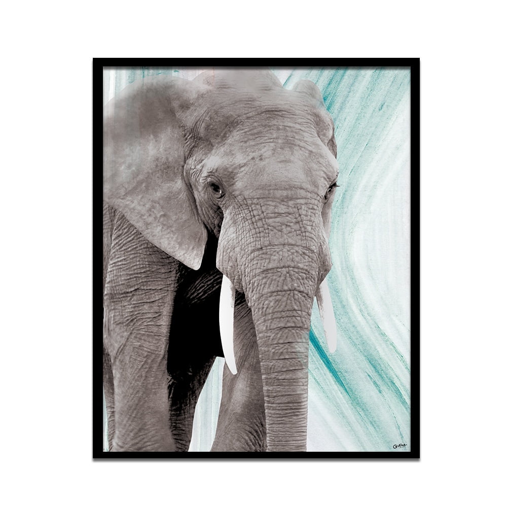 Composite Framed Canvas 80x100 Elephant & Paint 1