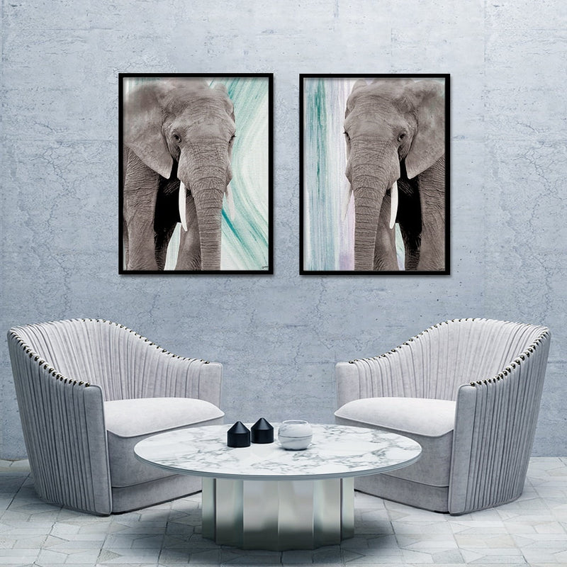 Composite Framed Canvas 80x100 Elephant & Paint 1