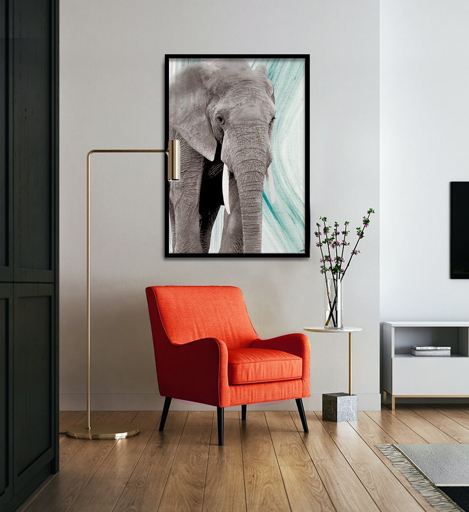 Composite Framed Canvas 80x100 Elephant & Paint 1