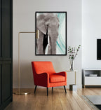 Composite Framed Canvas 80x100 Elephant & Paint 1