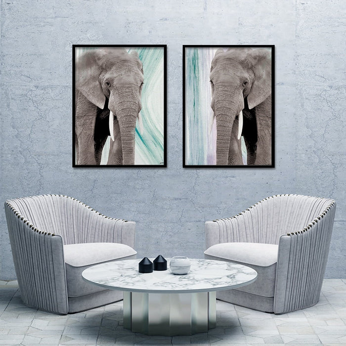 Composite Framed Canvas 80x100 Elephant & Paint 2