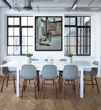 Composite Framed Canvas 80x100 Zanzibar Woman in Copper & Blue