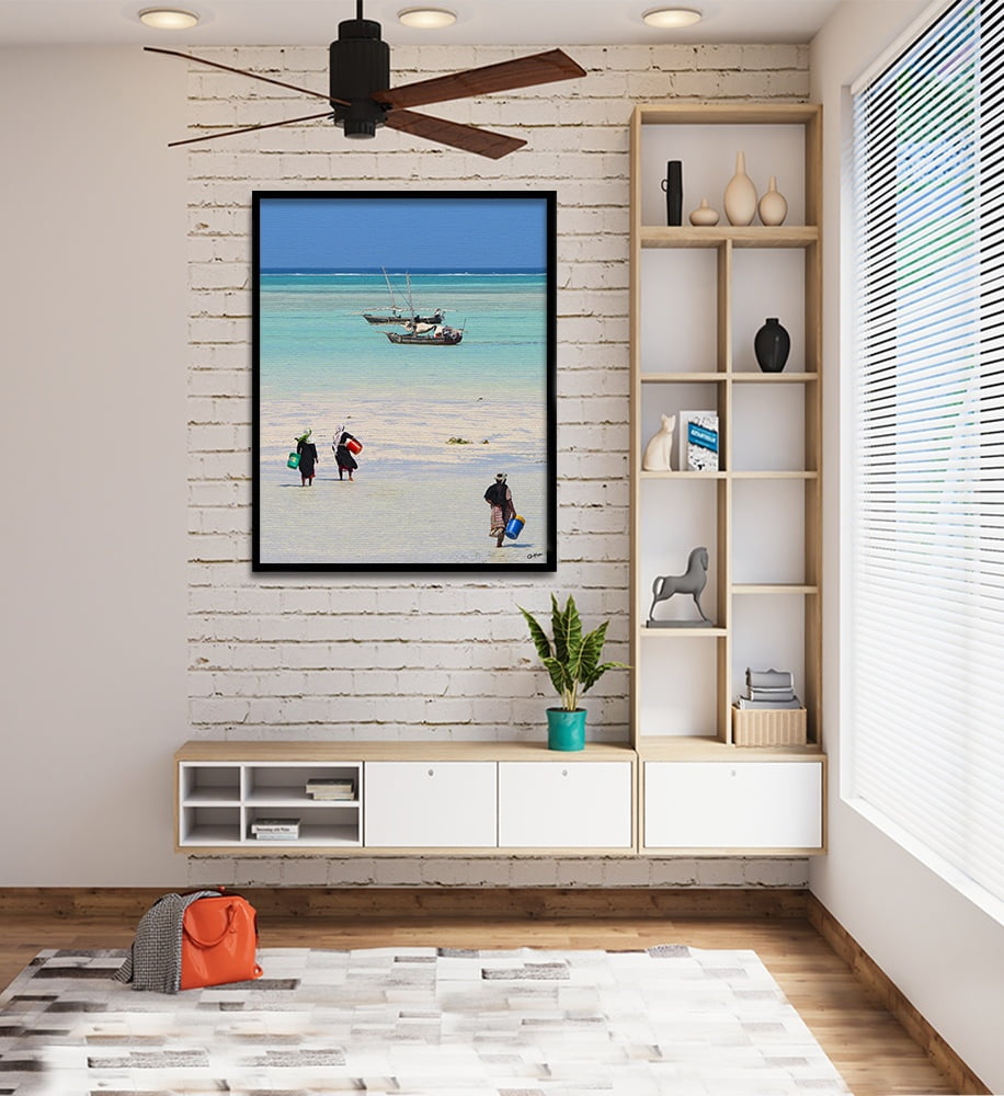 Composite Framed Canvas 80x100 Collecting the Catch