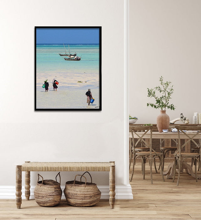 Composite Framed Canvas 80x100 Collecting the Catch