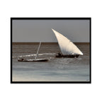 Composite Framed Canvas 80x100 Dhows in Copper & Blue