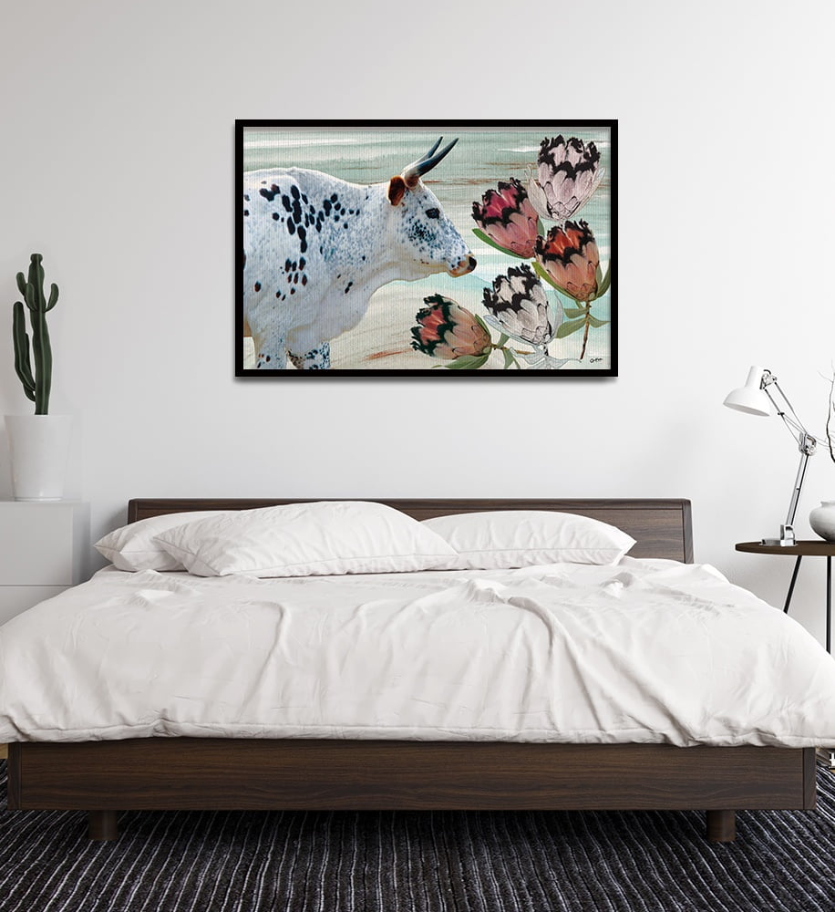 Composite Framed Canvas 80x100 Composition 1 : Nguni & Proteas