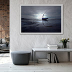Composite Framed Canvas 100x150 BLUE BOAT