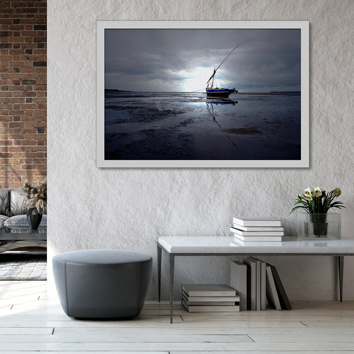 Composite Framed Canvas 100x150 BLUE BOAT