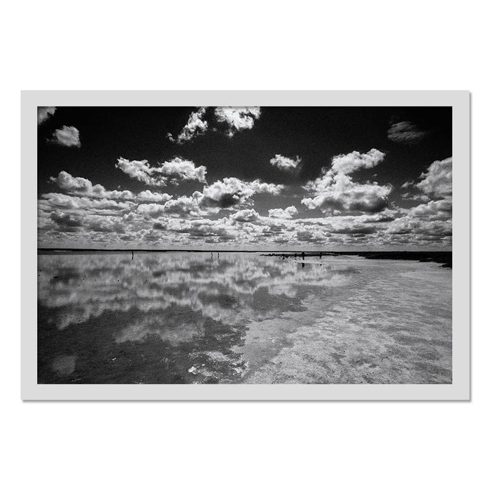 Composite Framed Canvas 100x150 BEACH SKY BLACK & WHITE