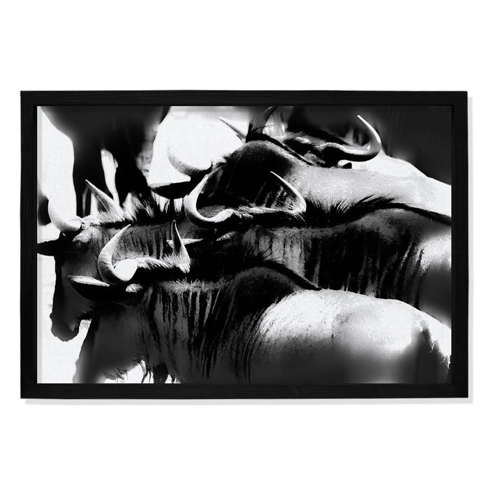 Composite Framed Canvas 100x150 WILDEBEEST