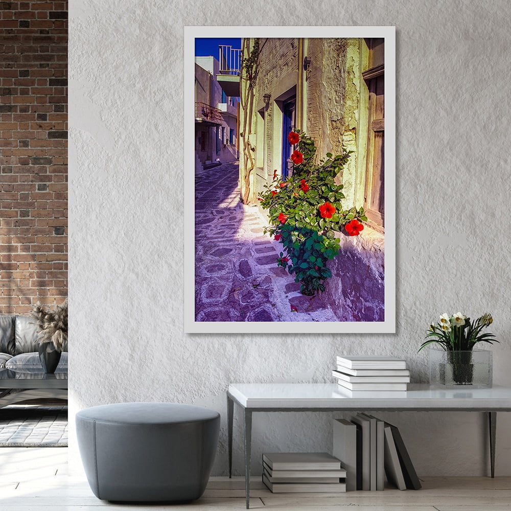Composite Framed Canvas 100x150 RED FLOWER ALLEY