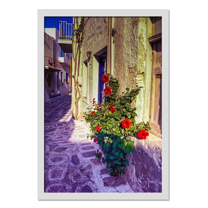 Composite Framed Canvas 100x150 RED FLOWER ALLEY