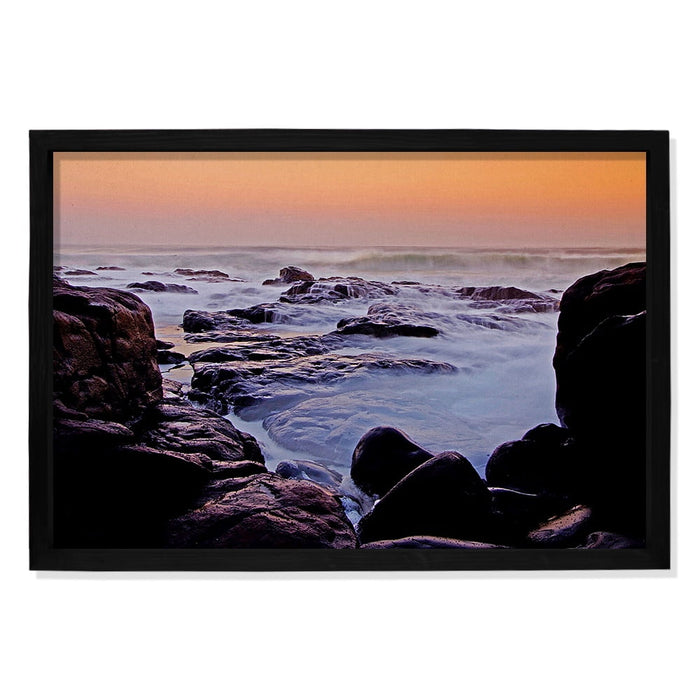 Composite Framed Canvas 100x150 WAVES ON ROCKS