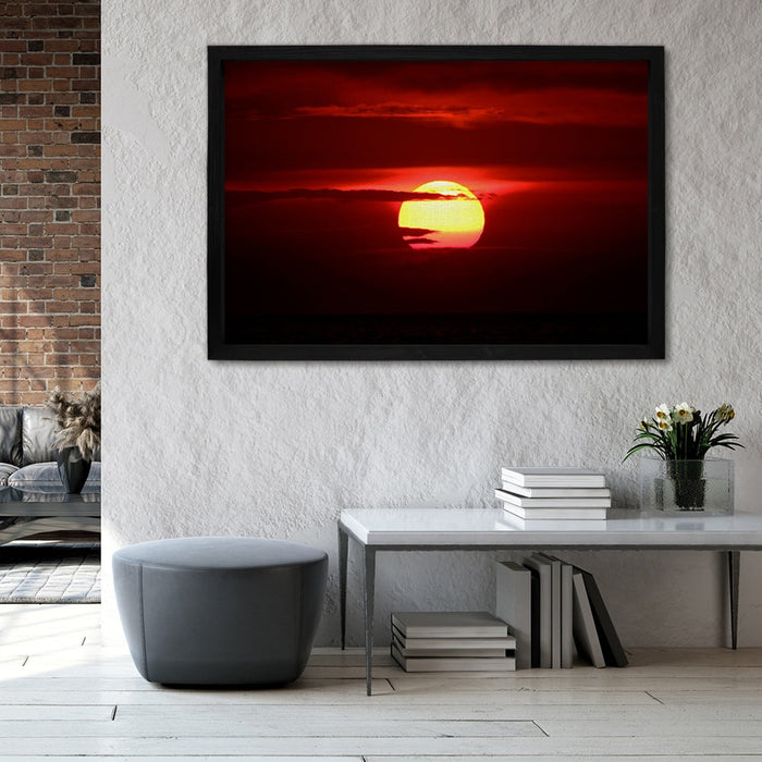 Composite Framed Canvas 100x150 RED SUN