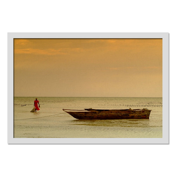 Composite Framed Canvas 100x150 FISHING BOAT WOMEN