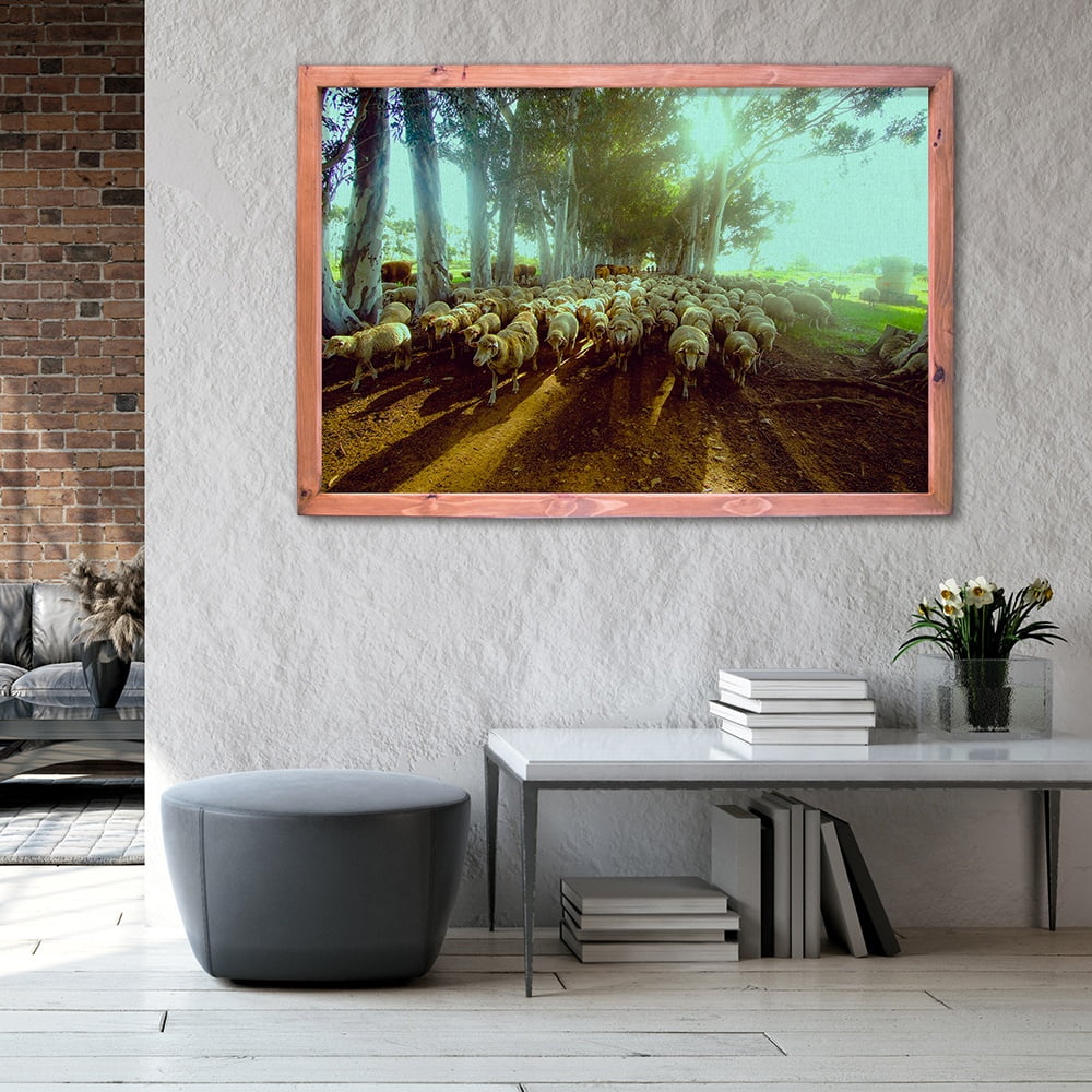 Composite Framed Canvas 100x150 SHEEP HERD STELLENBOSCH