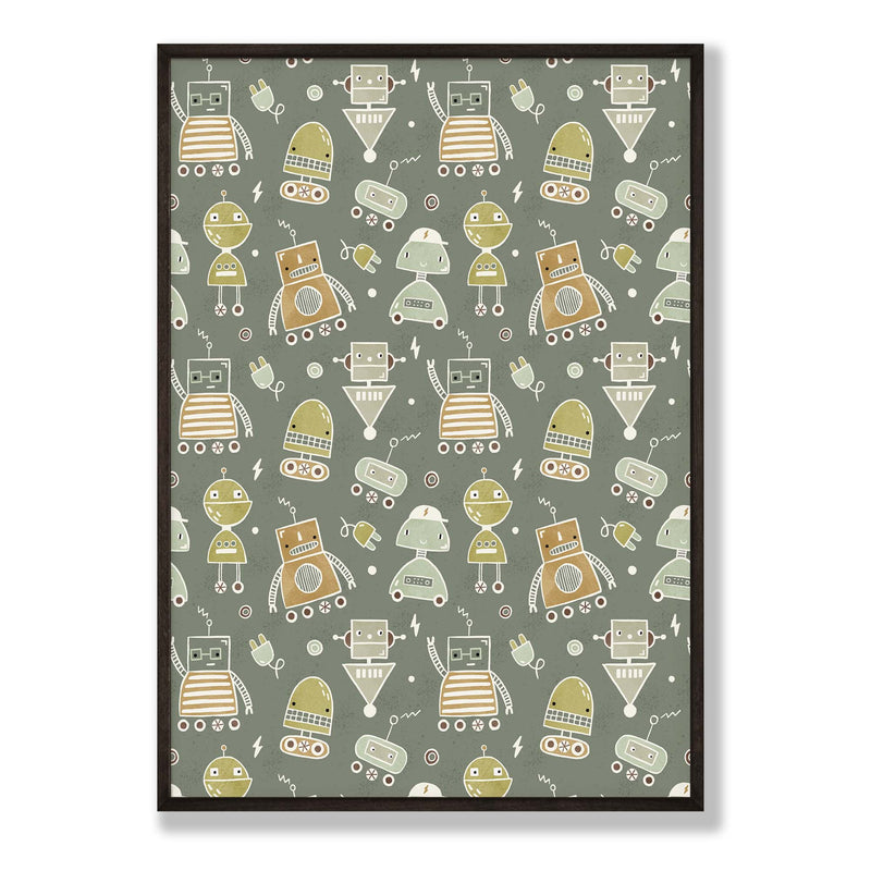 KIDS ROBOTS COMPOSITE FRAMED CANVAS