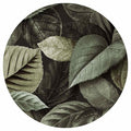 LEAVES GREEN MONOCHROMATIC LEAVES ROUND COFFEE TABLE