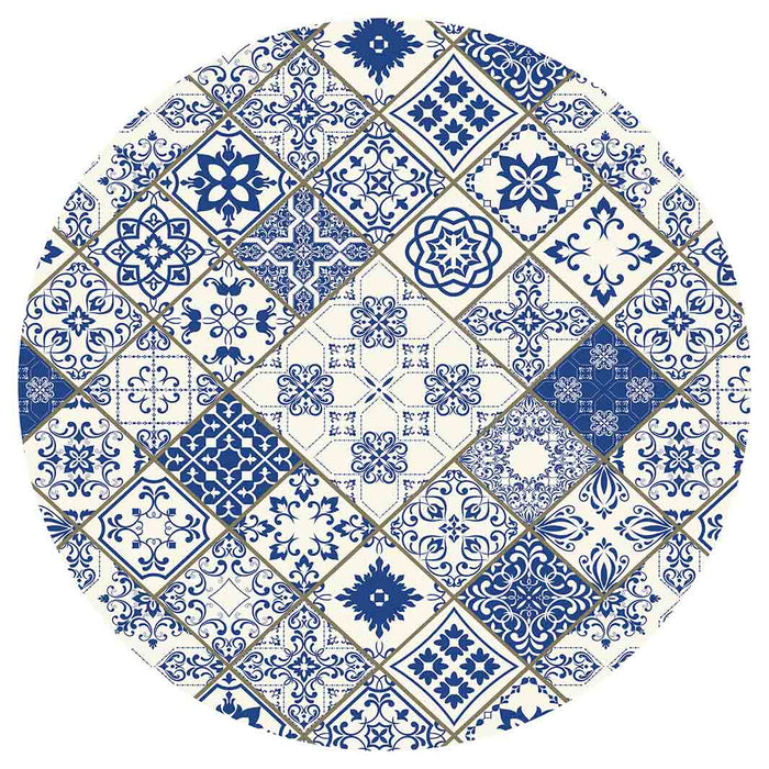 PATTERN BLUE DIAMOND LISBON ROUND COFFEE TABLE