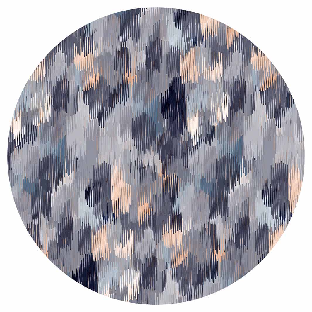 ABSTRACT LINES PURPLE TONES PATTERN ROUND COFFEE TABLE