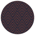 BROWN AND NAVY DIAMOND PATTERN ROUND COFFEE TABLE