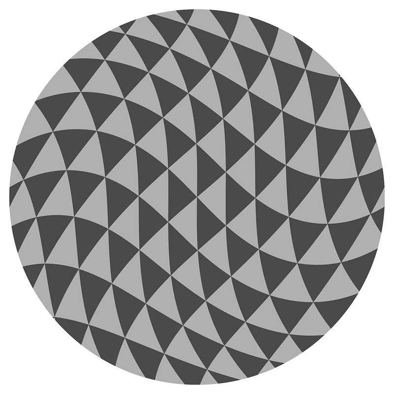 GEOMETRIC TRIANGLE GREY OPTICAL ILLUSION ROUND COFFEE TABLE