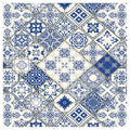 PATTERN BLUE DIAMOND LISBON SQUARE COFFEE TABLE