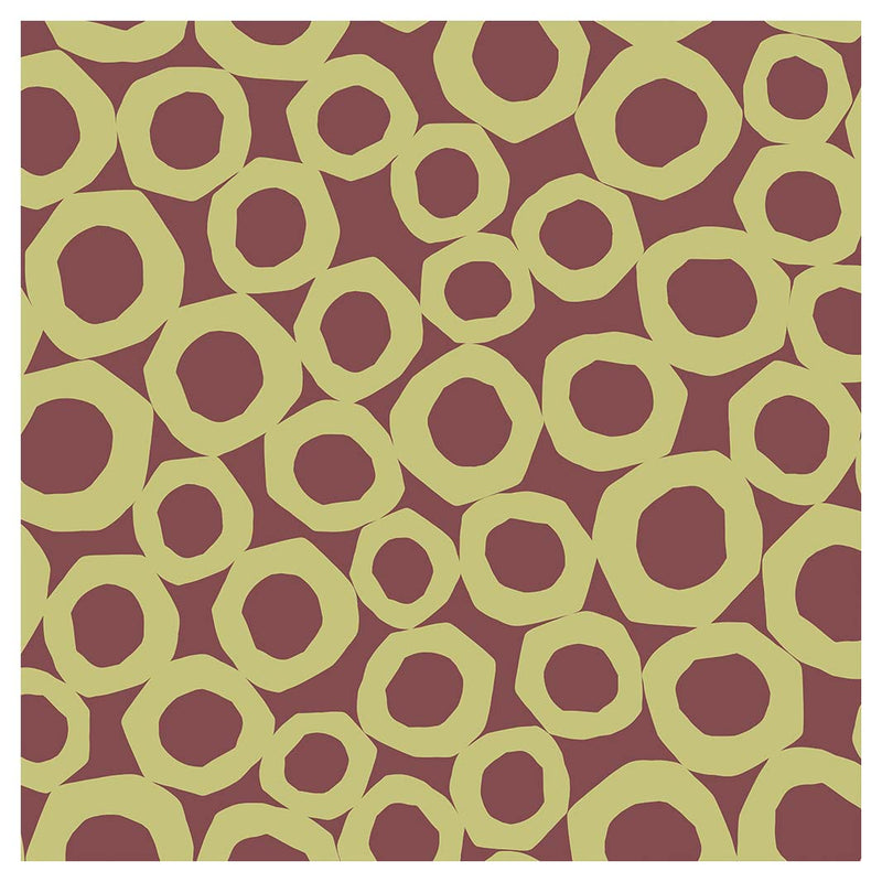 GEOMETRIC GREEN AND MAUVE PATTERN SQUARE COFFEE TABLE