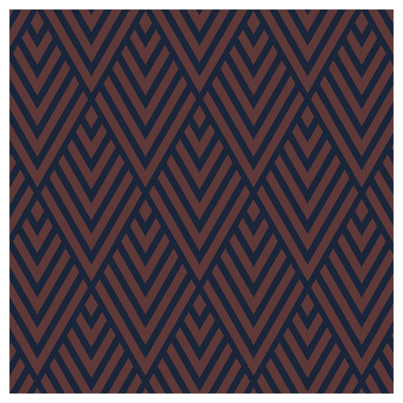 BROWN AND NAVY DIAMOND PATTERN SQUARE COFFEE TABLE