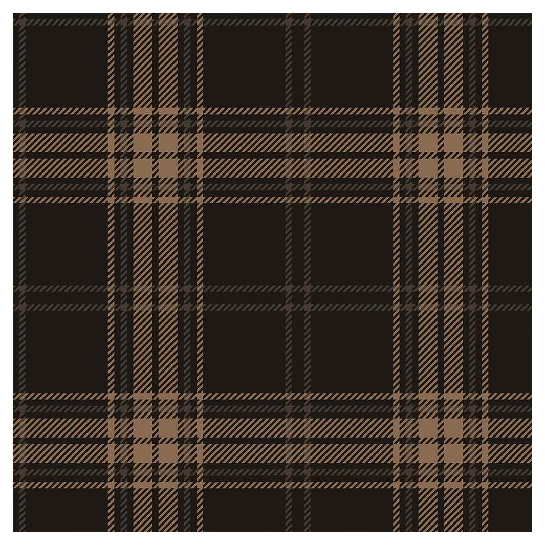 DARK BROWN PLAID PATTERN SQUARE COFFEE TABLE