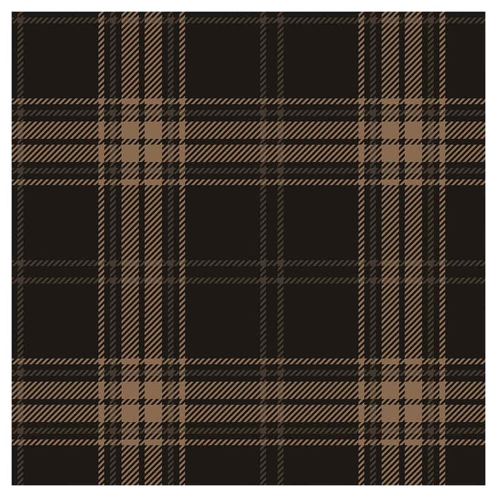 DARK BROWN PLAID PATTERN SQUARE COFFEE TABLE