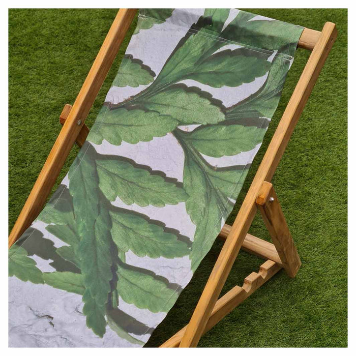 LEAVES GREEN FERN LEAF ABSTRACT DECK CHAIR