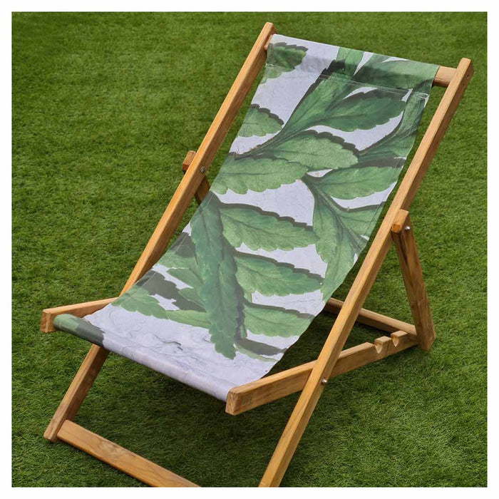 LEAVES GREEN FERN LEAF ABSTRACT DECK CHAIR