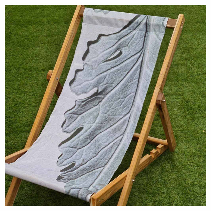 LEAVES GREY MONOCHROME LEAF DECK CHAIR