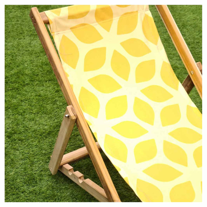 DESIGN YELLOW GEO PATTERN DECK CHAIR