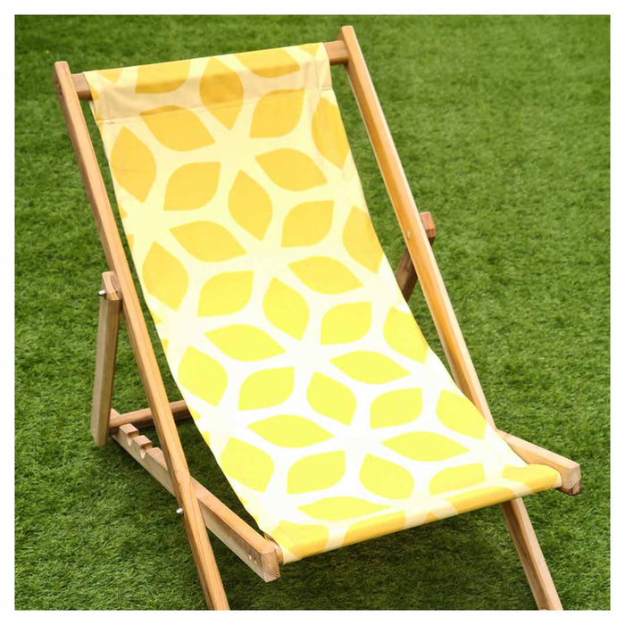 DESIGN YELLOW GEO PATTERN DECK CHAIR