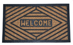 WELCOME TRIANGLE PATTERN - MOULDED NON-BRUSH MAT NATURAL