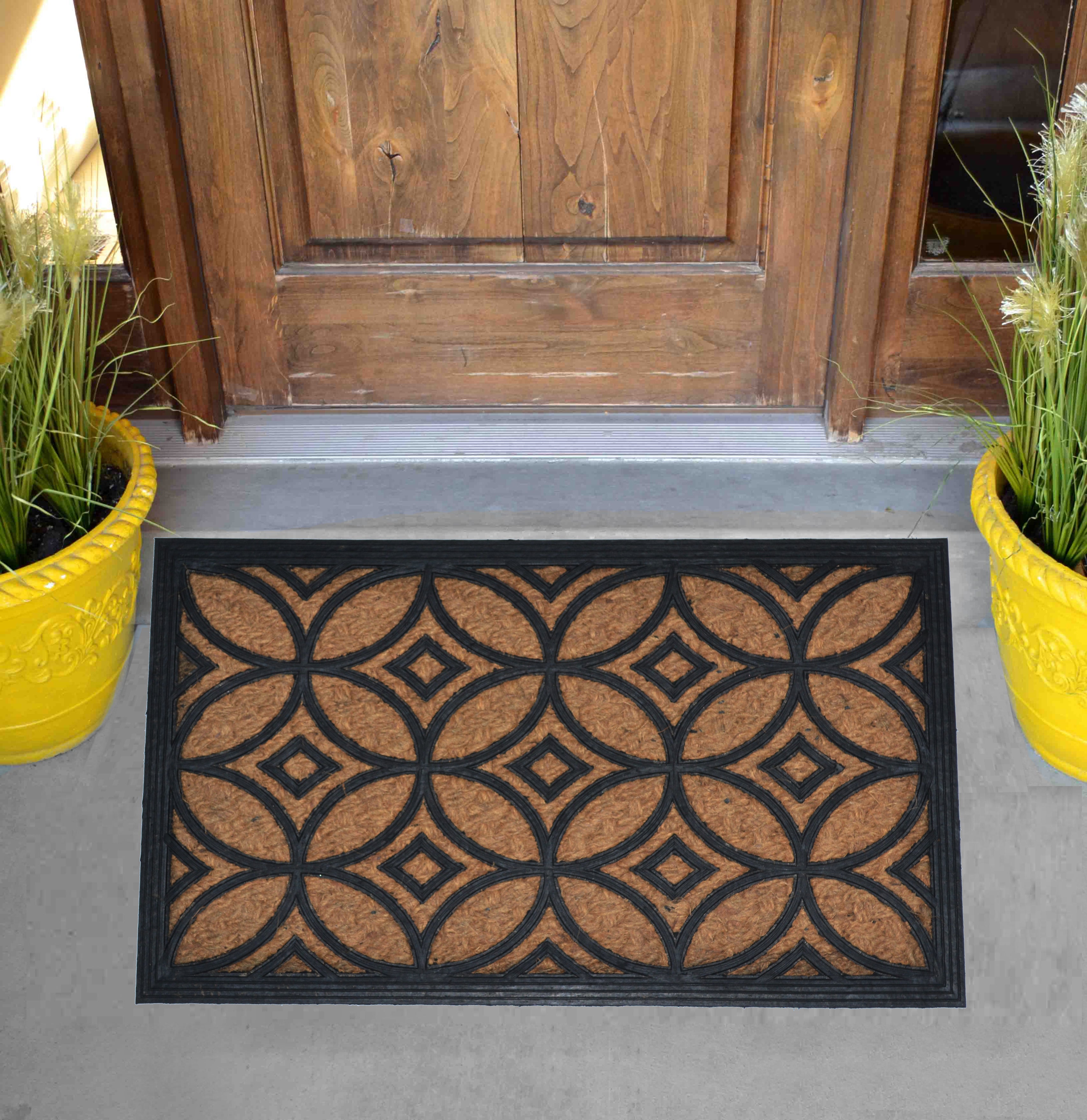 CIRCLES - MOULDED NON-BRUSH MAT NATURAL