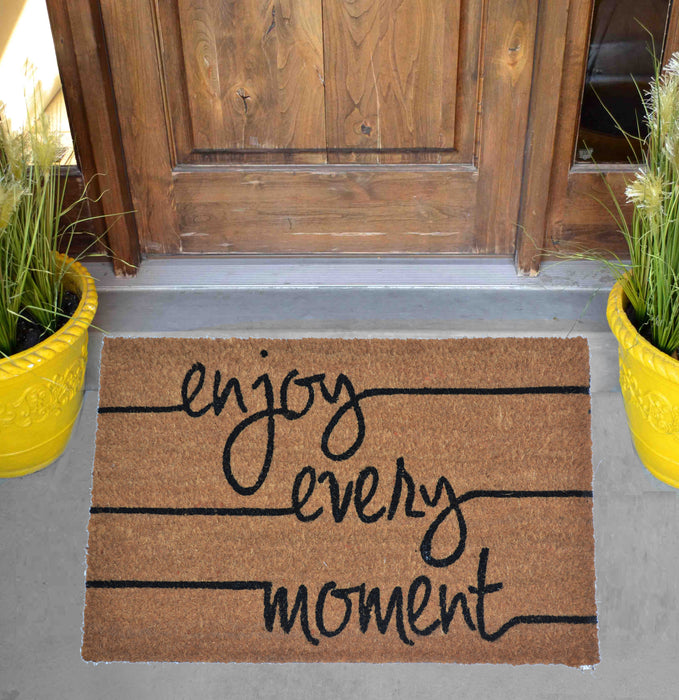 ENJOY EVERY MOMENT - PRINTED COIR VINYL-BACKED DOORMAT