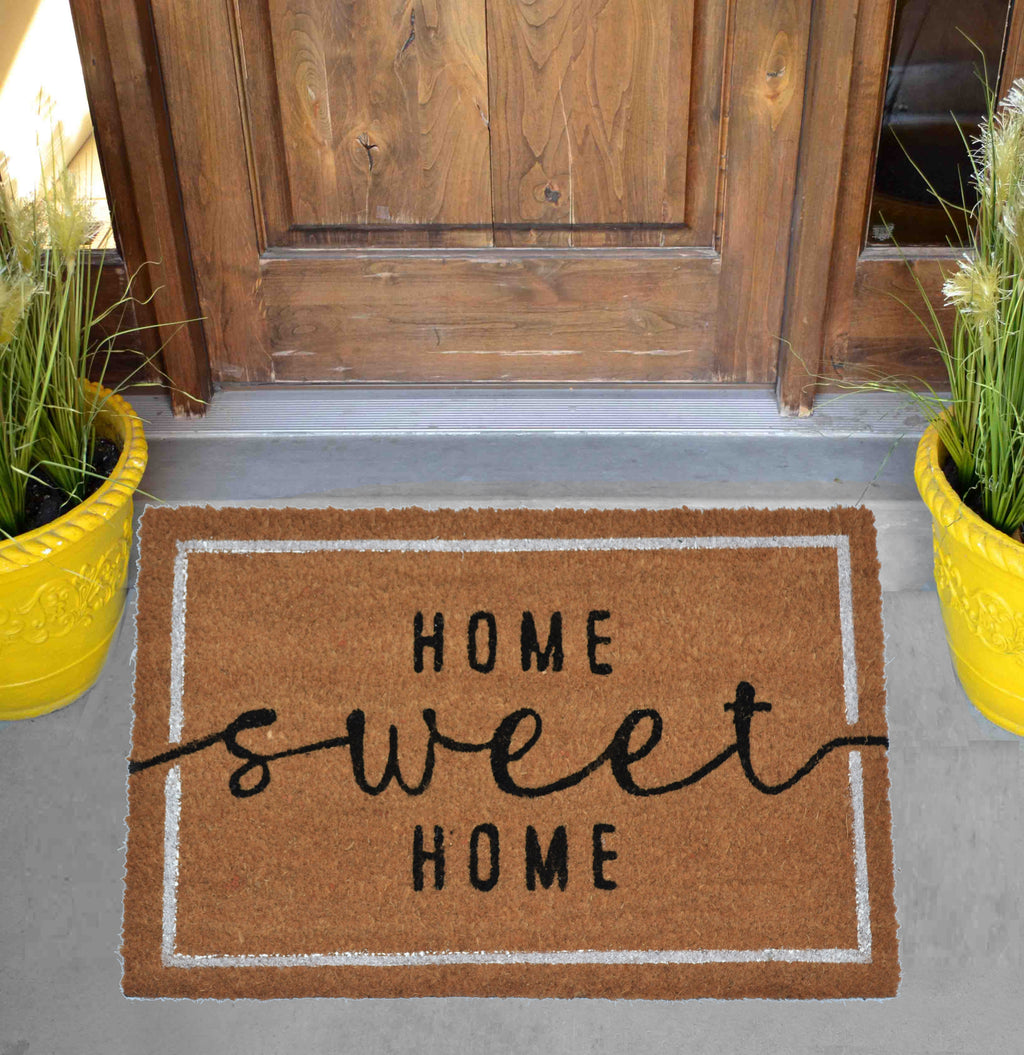 HOME SWEET HOME CURSIVE - PRINTED COIR VINYL-BACKED DOORMAT